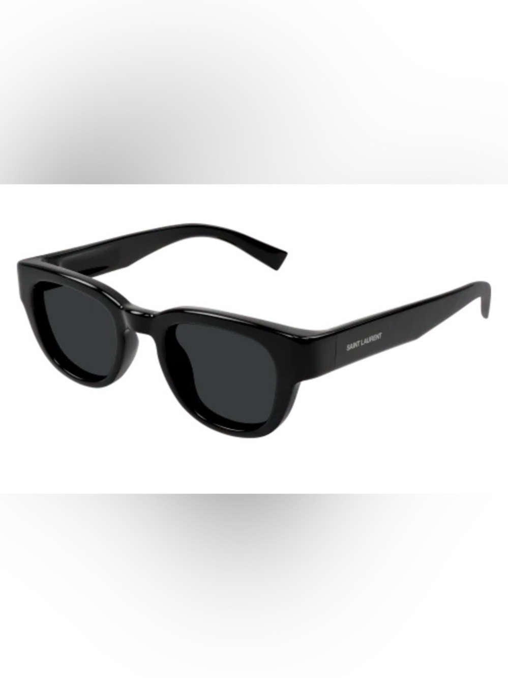 Saint Laurent Black Round Acetate Sunglasses - Picture 2 of 10